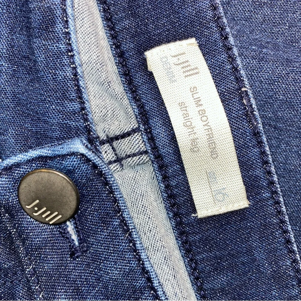 J. JILL Slim Boyfriend Straight Leg Jeans Dark Blue Wash Size 16 - Picture 5 of 5